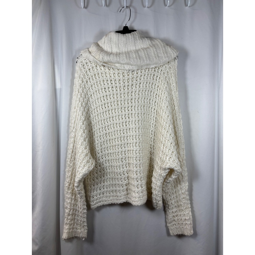 Express Cream White Cowl Neck Open Knit Dolman Sleeve Sweater‎ Small S